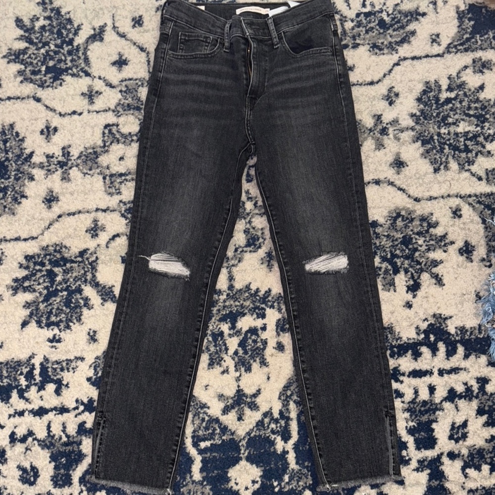 Women's Black Distressed Jeans